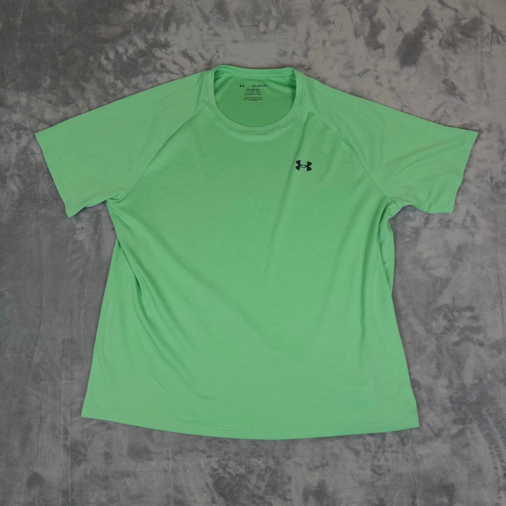 Under Armour Tech Tee Mens 2XL Green Short Sleeve Loose Fit Shirt 1382796
